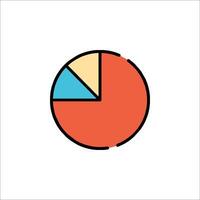 A pie chart icon on a white background vector