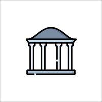 A building with columns and a dome icon vector