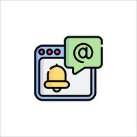 Email icon with bell and speech bubble vector