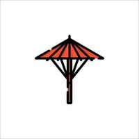 A red umbrella on a white background vector