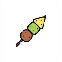 A skewered piece of fruit on a stick vector