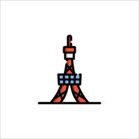 The eiffel tower is shown in a line drawing vector