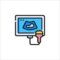 A monitor with a baby on it vector