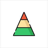 A pyramid with a red, green and orange triangle vector