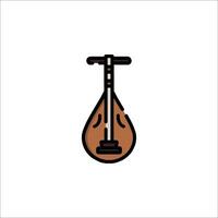 A brown and black instrument with a handle vector