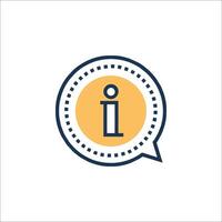 An icon of the i symbol with a speech bubble vector