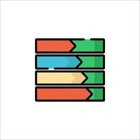 A colorful stack of arrows icon vector
