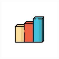 A colorful bar chart icon on a white background vector