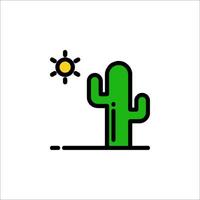 A cactus with a sun in the background vector