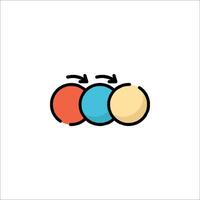 A colorful logo with three balls in it vector