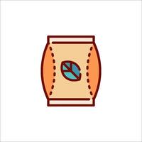 A bag of coffee beans icon on a white background vector