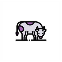A cow is standing in a line on a white background vector