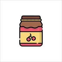 A jar of jam with cherries on top vector