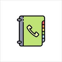 A phone icon on a green notebook vector