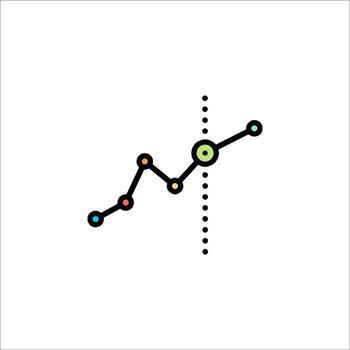A graph line with dots on it vector