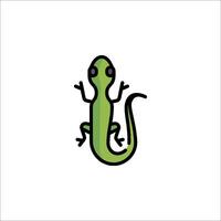 A green lizard on a white background vector