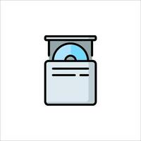 A cd in a box icon vector