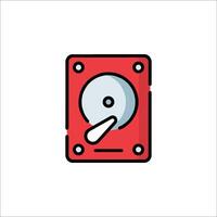 A red disk with a disk icon on it vector