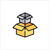 A yellow box with a gray box inside it vector