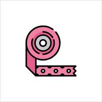 A pink roll of tape with a circle around it vector