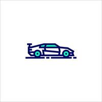 A car icon with a blue and green color scheme vector