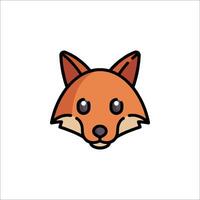 A cartoon fox head on a white background vector