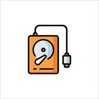 A computer with a disk attached to it vector