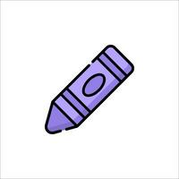 A purple crayon icon on a white background vector
