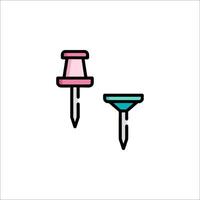 A pair of push pins and a nail vector