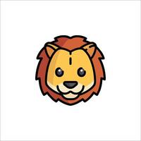 A cartoon lion head on a white background vector
