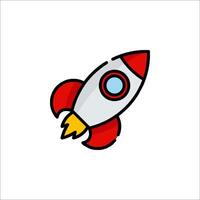 A rocket ship icon on a white background vector