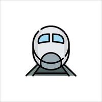 A train on the tracks icon on a white background vector