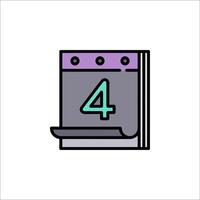 Calendar icon with four days on it vector