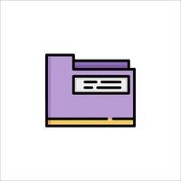 A purple folder icon on a white background vector