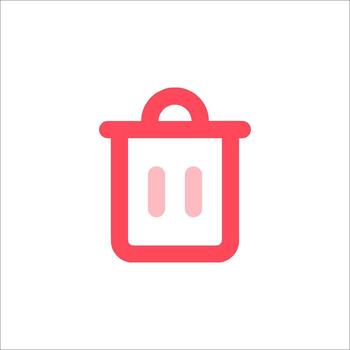 A trash can icon with a red line vector