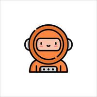 An astronaut icon with a smile on his face vector