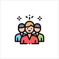 People icon with a group of people in front of them vector