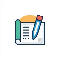 A pen and paper icon on a white background vector