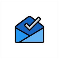 Email icon with tick mark vector