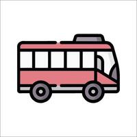A red bus icon on a white background vector