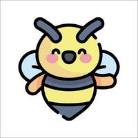 A cartoon bee with a smile on its face vector