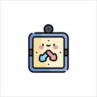 A cute clock with a heart on it vector