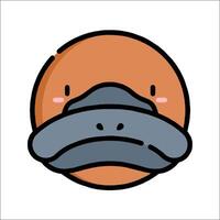 A cartoon duck with a sad face vector