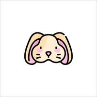 A cute bunny head icon on a white background vector