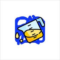A yellow liquid is pouring out of a jug vector