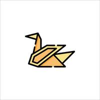 An origami bird icon on a white background vector