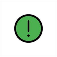 A green warning icon on a white background vector
