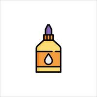 A bottle of liquid with a drop of liquid in it vector