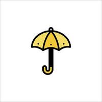 A yellow umbrella icon on a white background vector