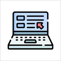 A laptop with a check box icon on it vector